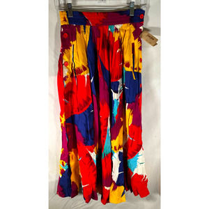 Vintage w/ Tags J. Tiktiner for Neiman Marcus Colorful Button Side Skirt Size 8